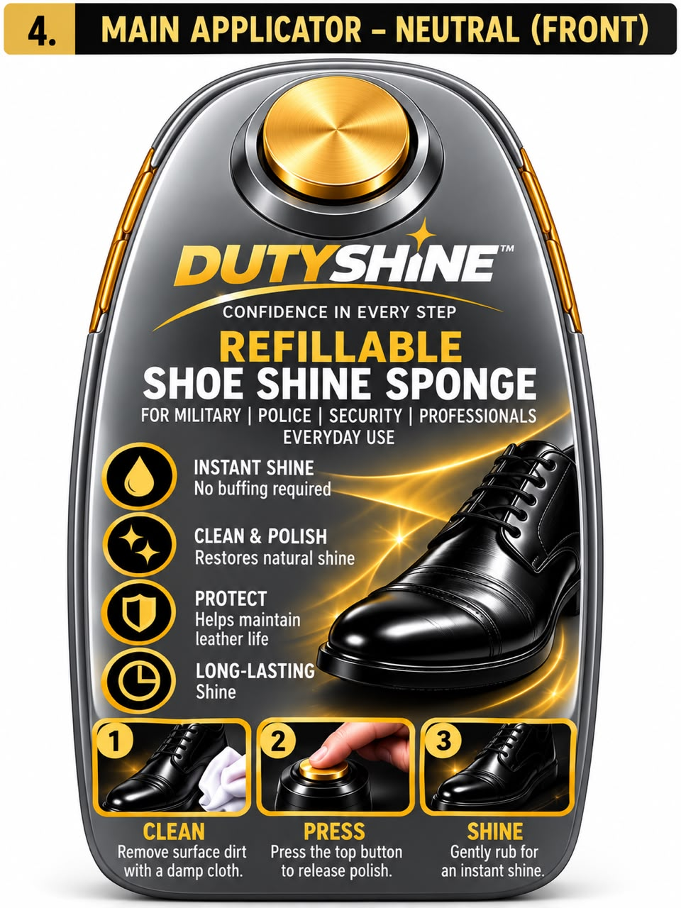 Official DUTYSHINE Neutral applicator — front